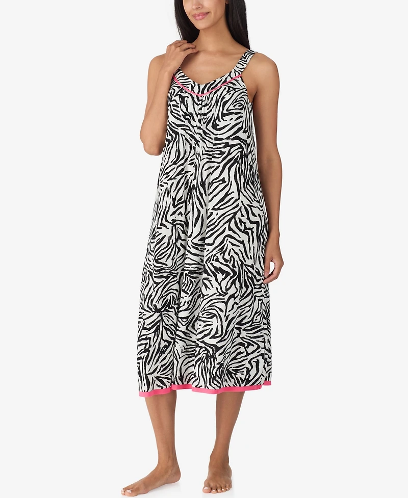 Ellen Tracy Women's V-Neck Ruffled Hem Sleeveless Midi Gown