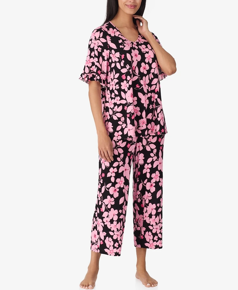 Ellen Tracy Women's Above Elbow Sleeve Pajama Set