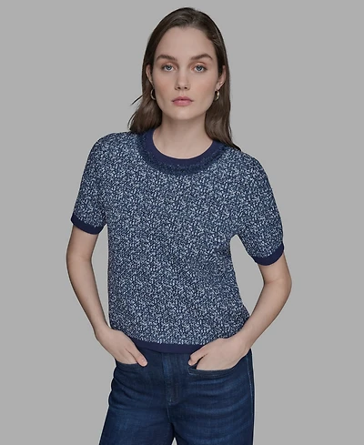 Karl Lagerfeld Paris Women's Textured-Knit Short-Sleeve Sweater