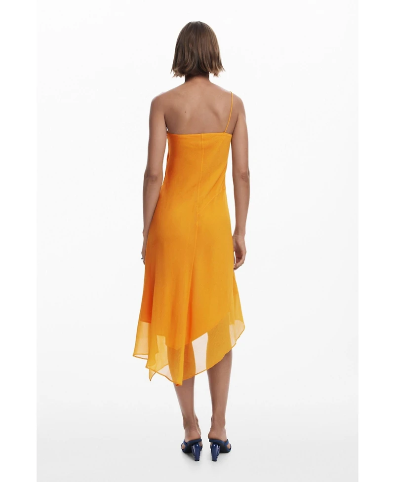 Desigual Women's Asymmetric layered midi dress