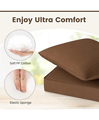 Gymax Deep Seat Chair Cushion Pads Set Indoor/Outdoor w/ Rope Belts