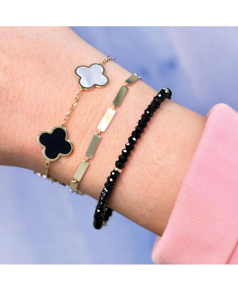 The Lovery Black Spinel Bead Bracelet 14K Gold