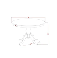 Luxe by East West Furniture 5-Pc Dining Set A Pedestal Dining Table & 4 Light Tan Linen Fabric Padded Chairs