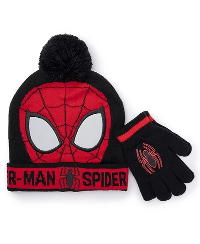 Spider-Man Big Boys 2-Piece Beanie and Gloves Set