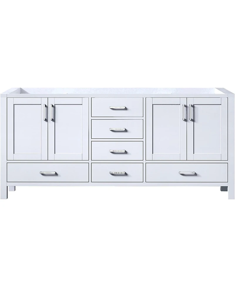 Vanirror 72 Inch Double Bathroom Vanity in White - Freestanding Bath Vanity Cabinet with 2 Drawers, No Top