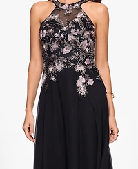 Betsy & Adam Petite Embroidered Sleeveless Dress