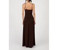 WeWoreWhat Women's Ruched Front Scoop Maxi Dress
