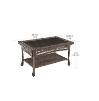 Jiallo Faux Sea Grass Resin Rattan Coffee Table