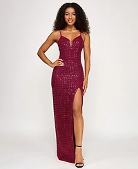 Seni & Cade Juniors' Sequin Power Mesh Gown