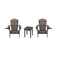Jiallo Foldable Adirondack Chair With Cup Holder Bristro Set