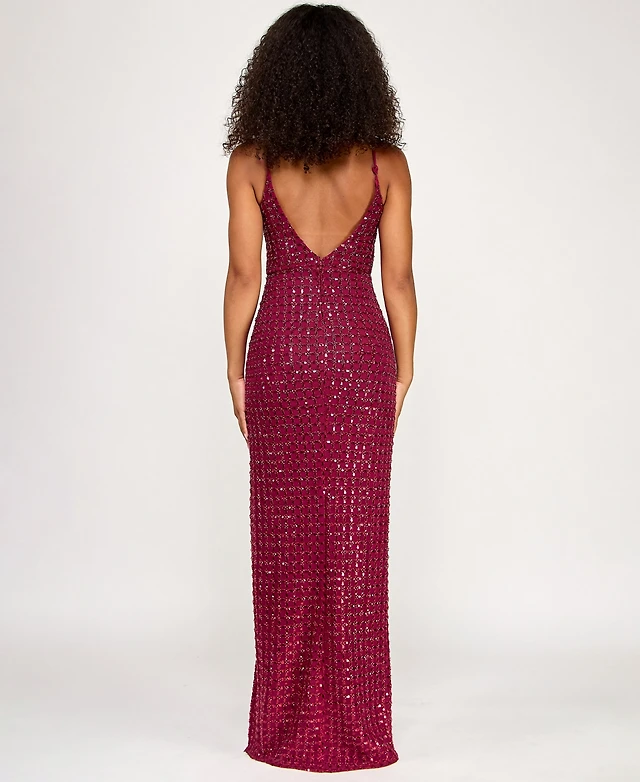 macys red sequin dress Red Embellished/Sequin Long Prom Dresses