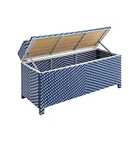 Enitial Star Azur Poolside Outdoor Wicker Metal Storage Bench