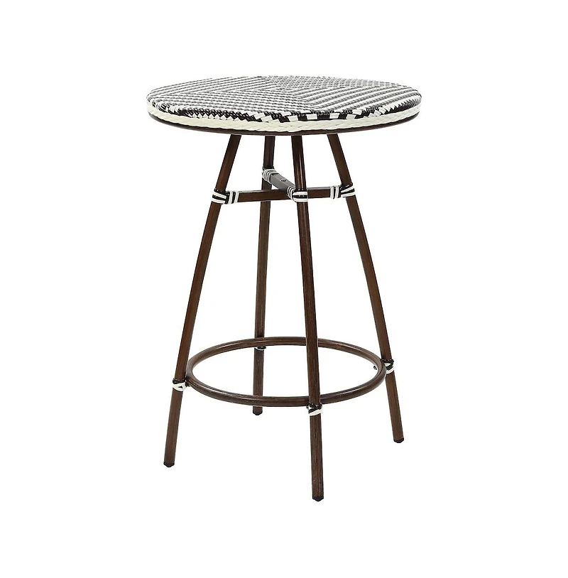 Enitial Star Saginaw Aluminum 3-Piece Patio Dining Table Set in Brown