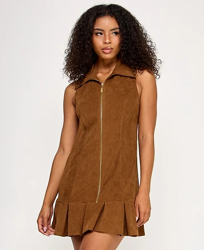 Seni & Cade Juniors' Sleeveless Collared Corduroy Dress