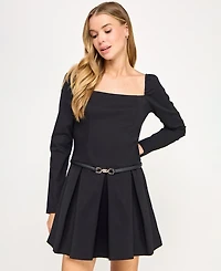 Seni & Cade Juniors' Long Sleeve Square Neck Dress