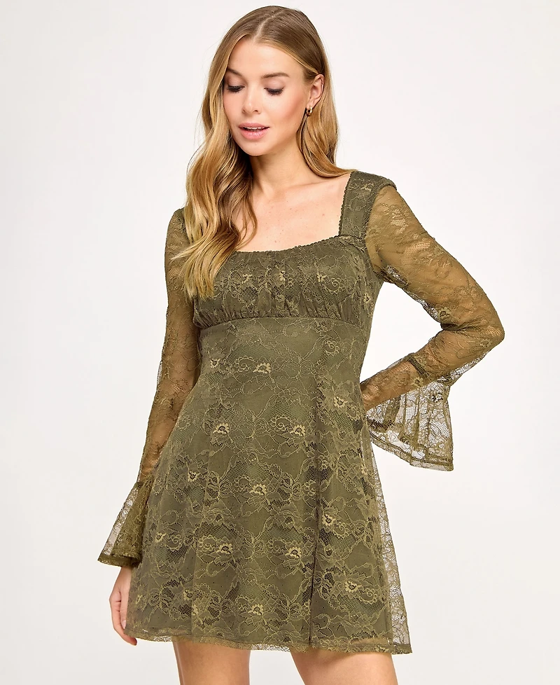 Seni & Cade Juniors' Long Sleeve Fit and Flare Dress
