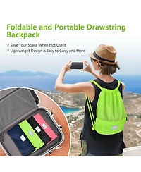 Akiudex Drawstring Backpack with Zipper Pockets and Adjustable Straps