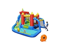 Akiudex 6-in-1 Inflatable Water Slide Bounce House with Splash Pool