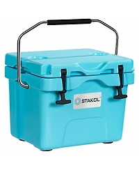 Akiudex 16 quart 24-can capacity portable insulated ice cooler with 2 cup holders