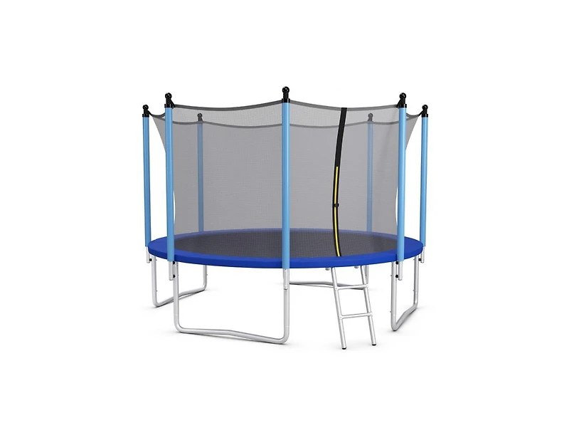 Akiudex Outdoor Trampoline with Safety Enclosure Net Ladder and Spring System