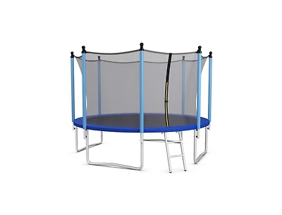 Akiudex Outdoor Trampoline with Safety Enclosure Net Ladder and Spring System
