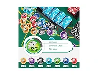 Akiudex 300 Piece Poker Chip Set with Case Cards and Felt for Casino Game Night