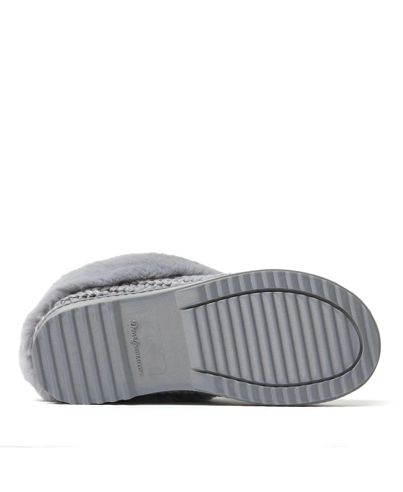 Dearfoams Women's Hannah Festive Knit Clog House Shoe Slipper