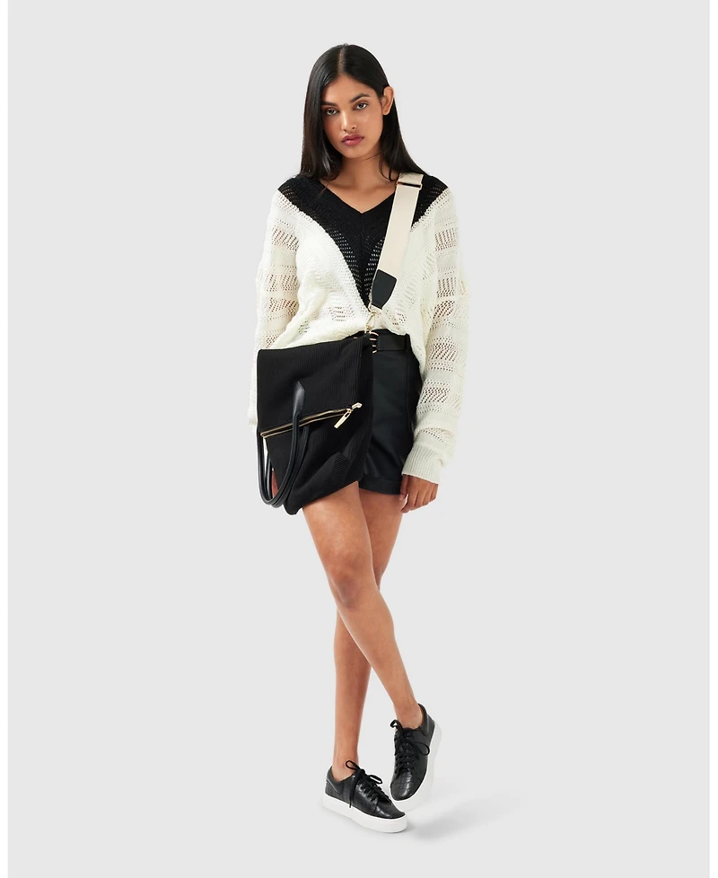 Belle & Bloom Women's This Moment Oversized V-Neck Knit
