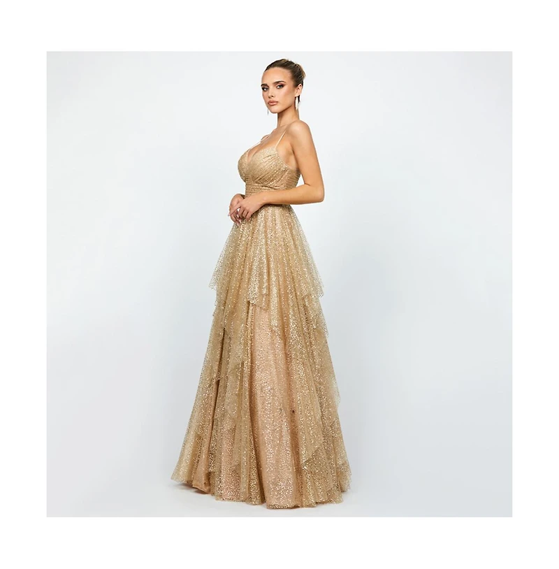 Bariano Women's Brylee Glitter Ball Gown
