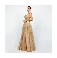 Bariano Women's Brylee Glitter Ball Gown
