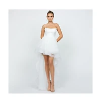 Bariano Women's Evangeline Strapless Hi Lo Gown