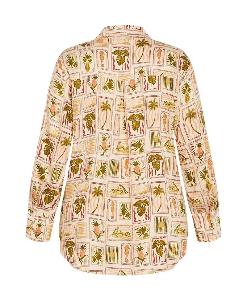 City Chic Women's Bella Print Shirt