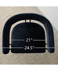 3-Piece 35 Inch Round Dining Table Set with 2 Velvet Chairs, Space-Saving Kitchen & Room Furniture for Small Spaces-Maison Boucle