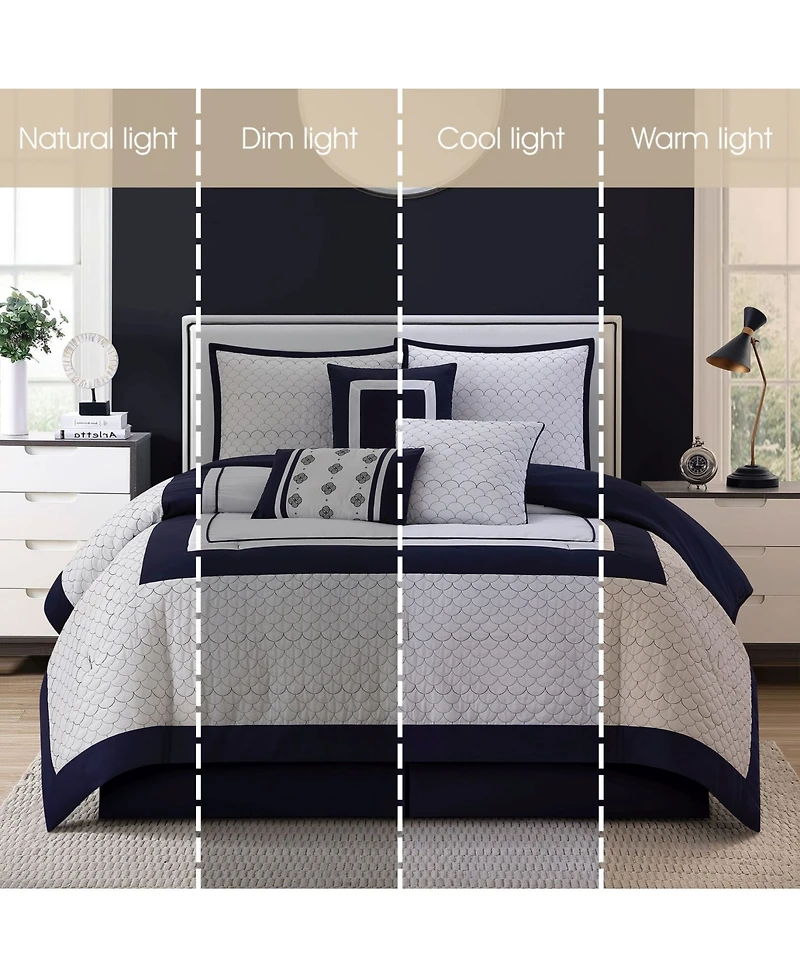 Stratford Park Navina Geometric 7-Pc. Comforter Set, California King