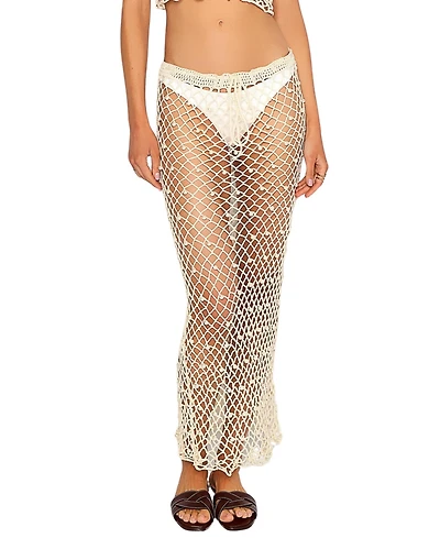 Beach Bunny Swimwear Women's Crochet Pearl Detail Cover Up Skirt