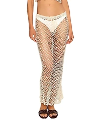 Beach Bunny Swimwear Women's Crochet Pearl Detail Cover Up Skirt