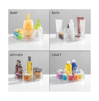 iDesign 12-inch Divided Lazy Susan for Bathroom Storage - Clear