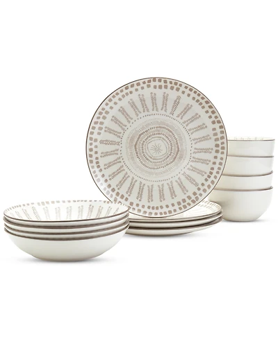 Haven Taupe Mykonos 12 Pc. Dinnerware Set, Service for 4