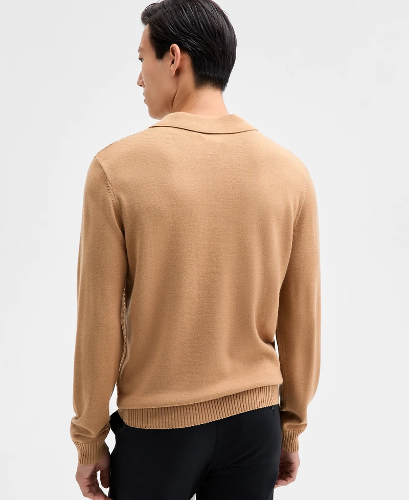 Alfani Men's Long Sleeve Textured Polo Sweater, Macy's Exclusive