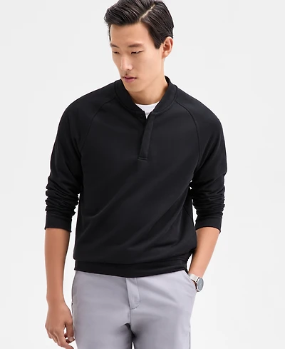 Alfani Men's Long Sleeve Quarter-Snap French Terry Sweatshirt, Macy's Exclusive