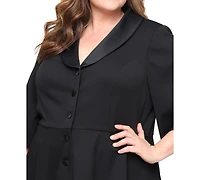 Alex Evenings Plus 3/4-Sleeve Stretch Crepe Jacket Top