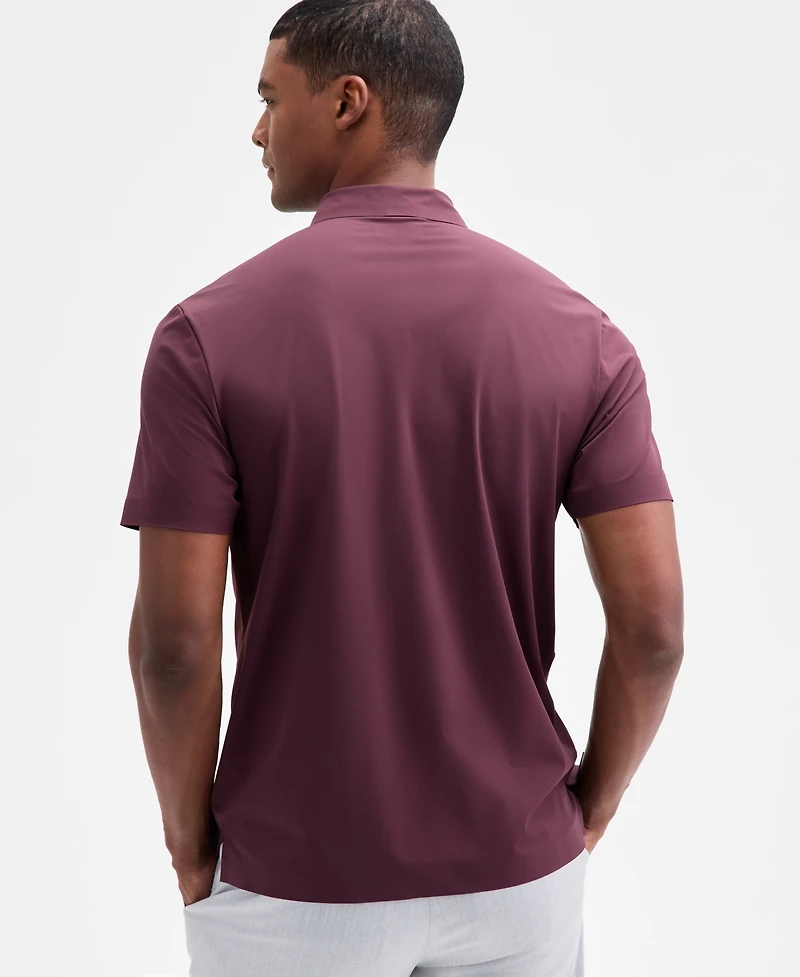Alfani Men's Laser Cut Short Sleeve Performance Polo Shirt, Exclusively at Macy's