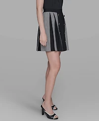 Karl Lagerfeld Paris Women's Gingham Pleated Skirt