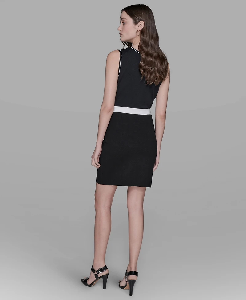 Karl Lagerfeld Paris Women's Cotton Colorblocked Pencil Skirt