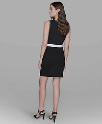 Karl Lagerfeld Paris Women's Cotton Colorblocked Pencil Skirt