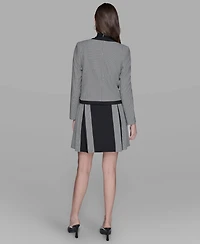 Karl Lagerfeld Paris Women's Gingham Framed Jacket