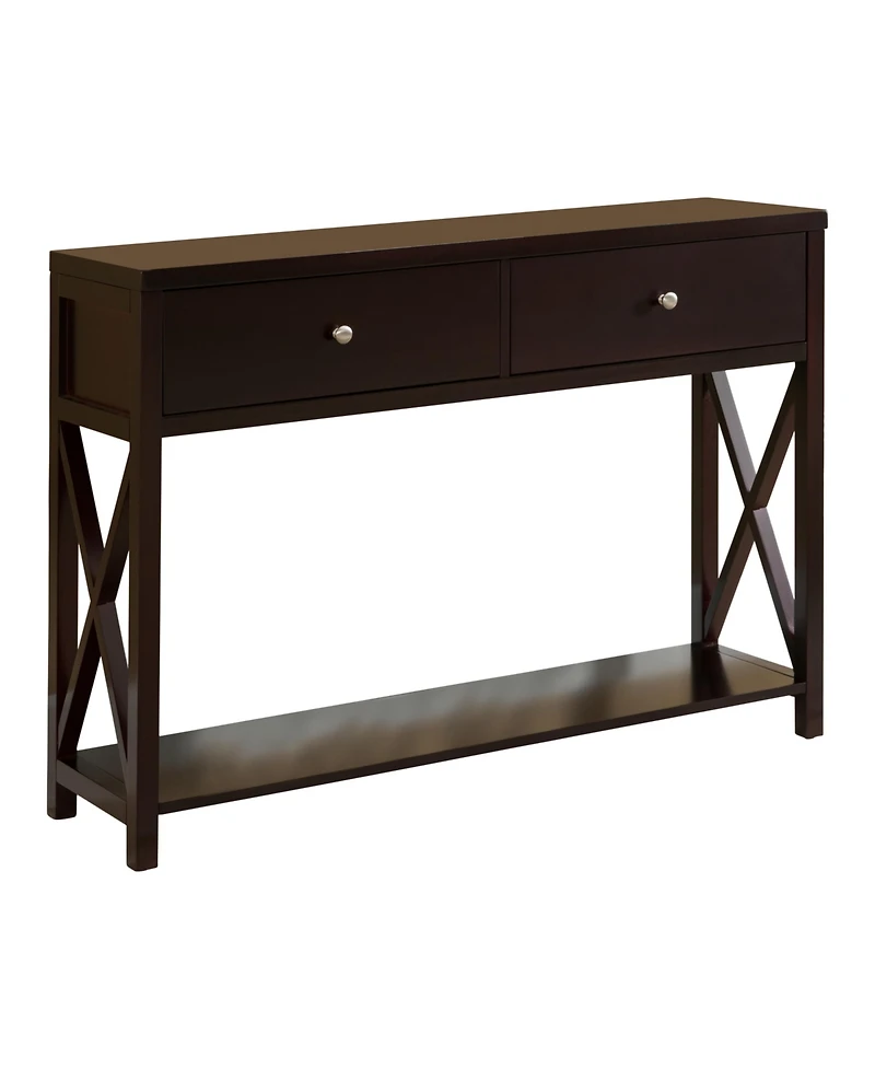 Kings Brand Furniture Console Sofa Entryway Table with Storage Shelf & Drawers, Cherry