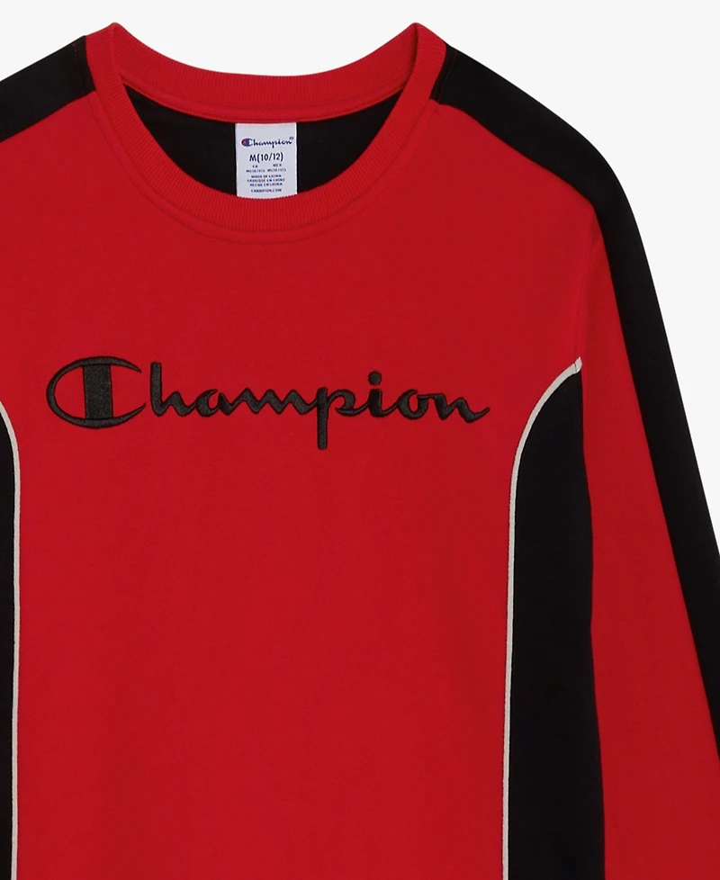 Champion Big Boys Color Blocked Crewneck Sweatshirt
