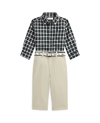 Polo Ralph Lauren Baby Boys 3-Piece Plaid Shirt, Belt and Canvas Pants Set