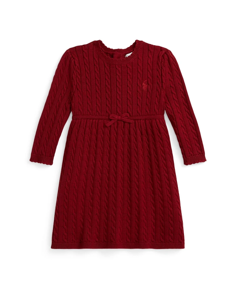 Polo Ralph Lauren Baby Girls Cable Knit Sweater Dress and Bloomer